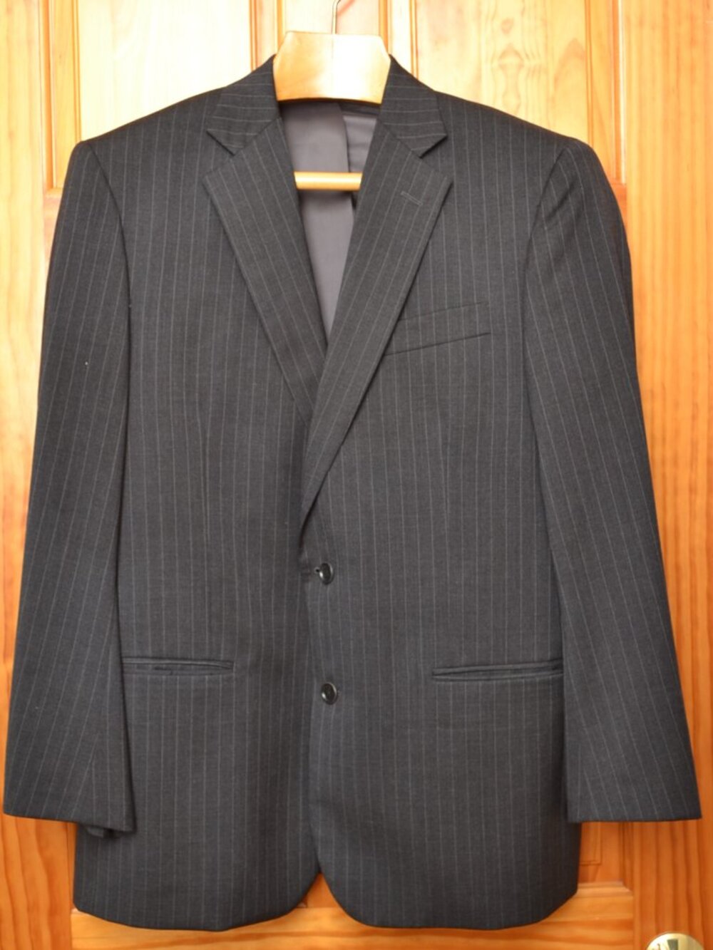 Brooks Brothers 1818 Madison Estrato Pinstripe Gray Wool Suit 41R 35W Togna READ